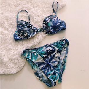 Vintage 80s Style Underwire Bra High Leg Bikini